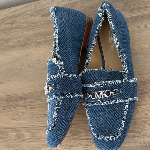 Michael Kors Frayed Denim Loafers - Picture 3 of 8